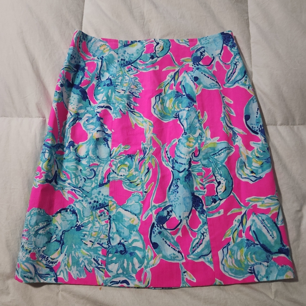 lilly pulitzer skirt Lobsters In Love Print Lined READ SIZE 4 - Picture 1 of 8